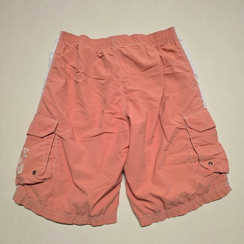 Life is Good Men Cargo Shorts Size Medium Faded Orange Mesh Lined